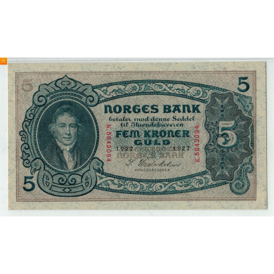 5 krone 1927 K kvalitet 0, PMG MS66 EPQ