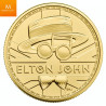 NYHET! Få tilgjengelig, lavt opplag 2021 1 OZ GREAT BRITAIN MUSIC LEGENDS - ELTON JOHN .9999 GOLD COIN BU