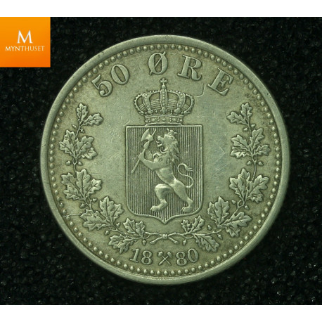 50 øre 1880 kvalitet pen 1+/1