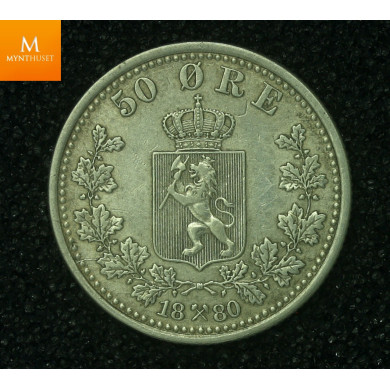 50 øre 1880 kvalitet pen 1+/1