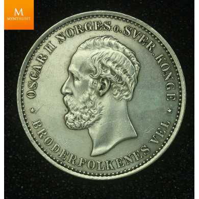 2 kroner 1890 kvalitet 1+/01 renset