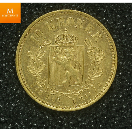 10 kroner 1877 kvalitet svak 01