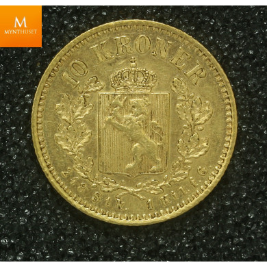10 kroner 1877 kvalitet svak 01
