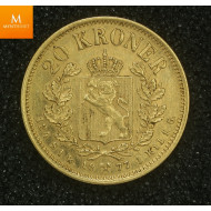 20 kroner 1877 kvalitet 1+/01