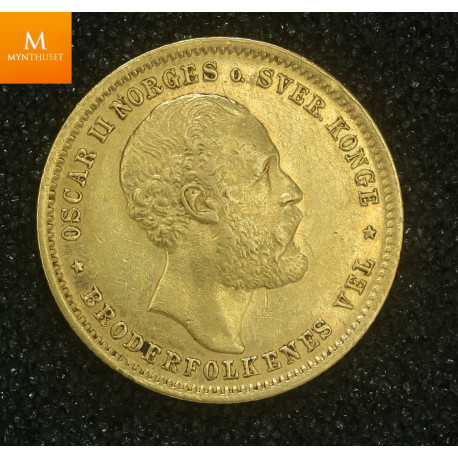 20 kroner 1877 kvalitet 1+/01