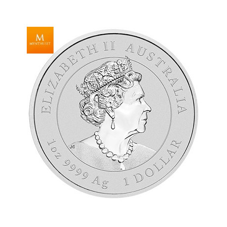AUSTRALIA  2020 1 OZ LUNAR SERIES III YEAR OF THE MOUSE DRAGON PRIVY .9999 sølv kvalitet BU