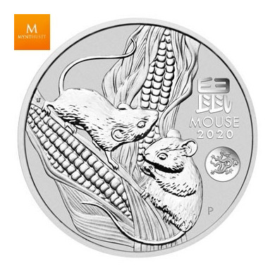 AUSTRALIA  2020 1 OZ LUNAR SERIES III YEAR OF THE MOUSE DRAGON PRIVY .9999 sølv kvalitet BU