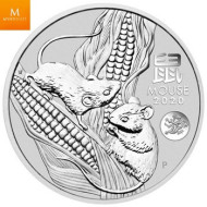 AUSTRALIA  2020 1 OZ LUNAR SERIES III YEAR OF THE MOUSE DRAGON PRIVY .9999 sølv kvalitet BU