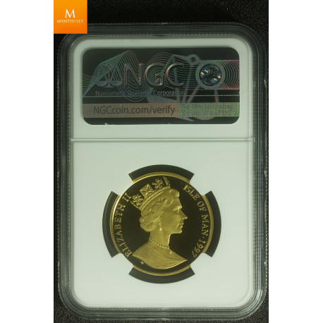 Isle of Man Gold Leiv Eiriksson 1997 - 1/2 oz gull kvalitet proof, NGC PF69