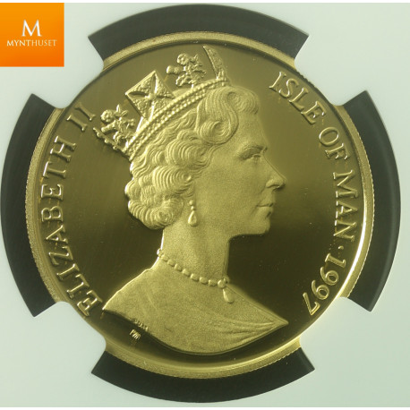 Isle of Man Gold Leiv Eiriksson 1997 - 1/2 oz gull kvalitet proof, NGC PF69