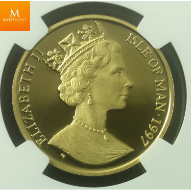 Isle of Man Gold Leiv Eiriksson 1997 - 1/2 oz gull kvalitet proof, NGC PF69