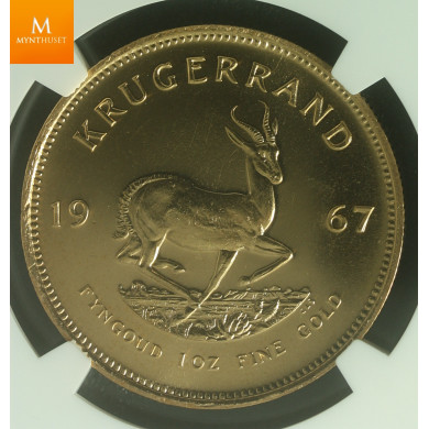 1967 South Africa 1 oz gull Krugerrand kvalitet 0 MS-66 NGC
