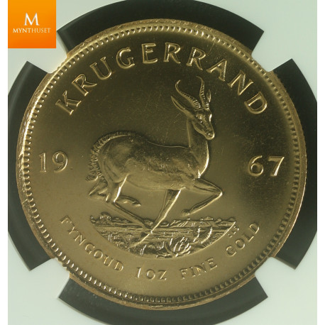 1967 South Africa 1 oz gull Krugerrand kvalitet 0 MS-66 NGC