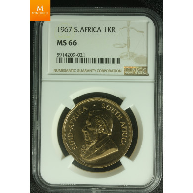 1967 South Africa 1 oz gull Krugerrand kvalitet 0 MS-66 NGC