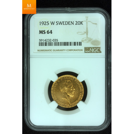 Sweden 20 kronor 1925 NGC MS63