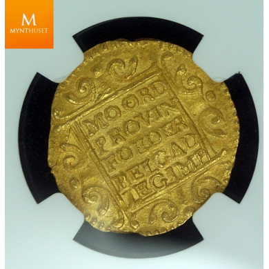 Rundeskatten gull dukat 1724 Utrecht kvalitet 0/01, NGC MS63