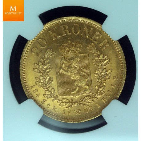 20 kroner OII kvalitet 0 , NGC MS67