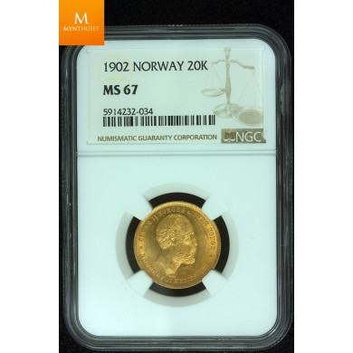 20 kroner OII kvalitet 0 , NGC MS67