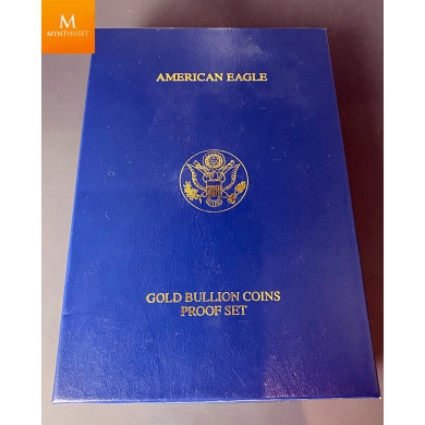 2002 W 4 stk Proof American Gull Eagle Sett (med Box & COA)