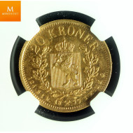 20 kroner 1877 kvalitet 0/01, NGC MS64