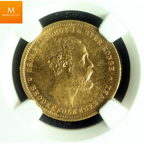 20 kroner 1877 kvalitet 0/01, NGC MS64