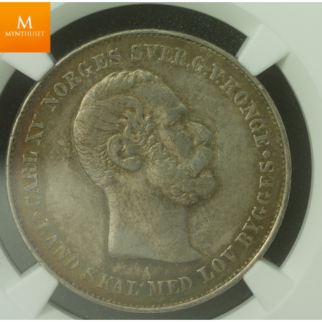 1/2 Speciedaler 1862 kvalitet 1+ , NGC AU53
