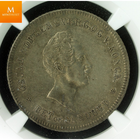 1/2 speciedaler 1846 kvalitet 1+ , NGC AU53