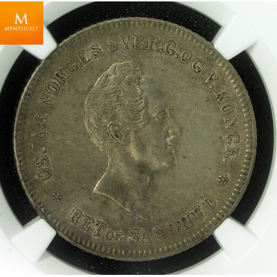 1/2 speciedaler 1846 kvalitet 1+ , NGC AU53