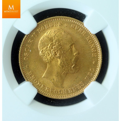 20 kroner 1876 kvalitet 0/01, NGC MS66