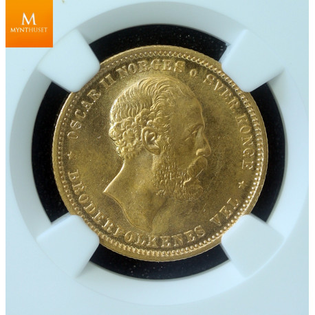 20 kroner 1879 kvalitet 0/01, NGC MS65
