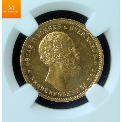 20 kroner 1886 kvalitet 0/01, NGC MS63