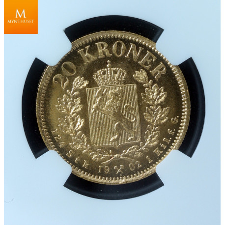 20 kroner 1902 kvalitet 0/01, NGC MS66
