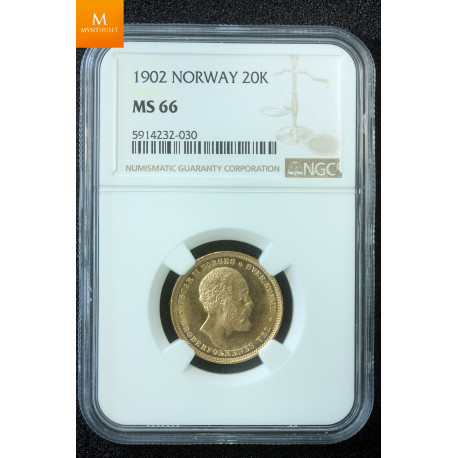 20 kroner 1902 kvalitet 0/01, NGC MS66
