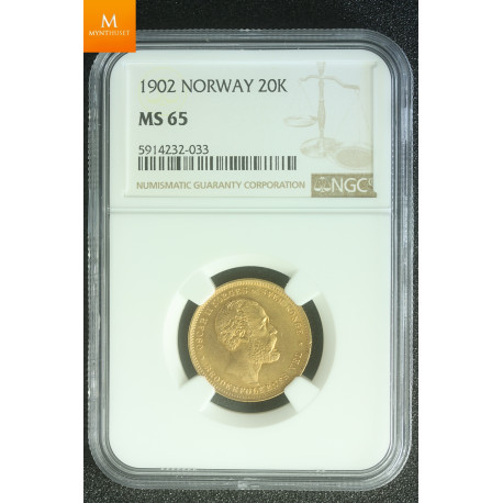 20 kroner 1902 kvalitet 0/01, NGC MS66