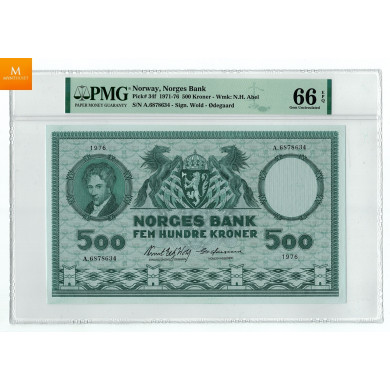 500 kroner 1976 A kvalitet 0 , PMG MS66 EPQ
