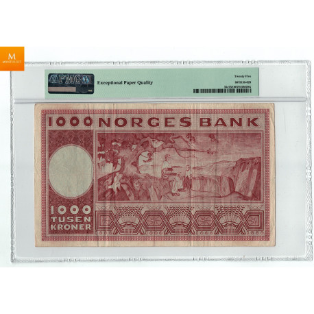1000 kroner 1962 A kvalitet 1- , PMG VF25 EPQ