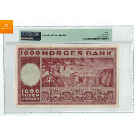 1000 kroner 1966 A kvalitet 1/1+ , PMG XF40 EPQ