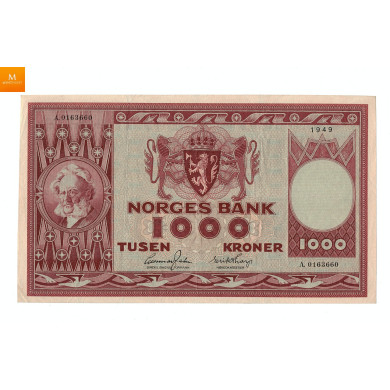 1000 kroner 1949 A kvalitet 1