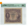 100 Kroner 1915 A nydelig 2 utgave i kvalitet 1+/01 PMG AU55 SSS seddel