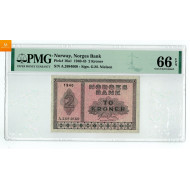 2 kroner 1940 A kvalitet 0, PMG MS66 EPQ