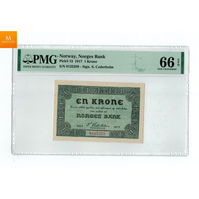 1 krone 1917 kvalitet 0 , PMG MS66 EPQ