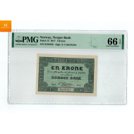 1 krone 1917 kvalitet 0 , PMG MS66 EPQ