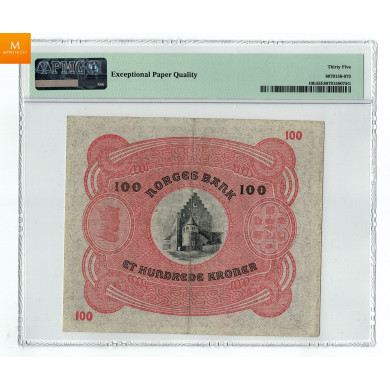 100 krone 1926 A kvalitet 1/1+, PMG VF35 EPQ