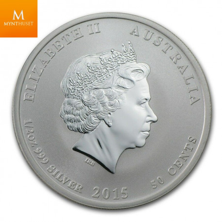 Australia 1/2 oz 2015 sølv Lunar Goat kvalitet: BU (Colorized)