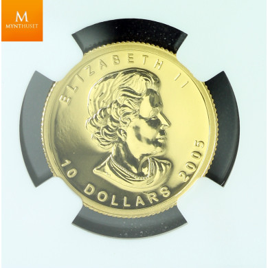 Canada 2005 GOLD 10 dollar Maple Leaf M7 Privy kvalitet Proof like NGC SP69