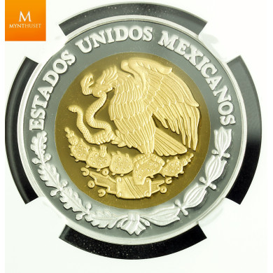 MEXICO 100 PESOS 2006MO BIMET GOLD/SILVER PROOF NGC PF70 UCAM