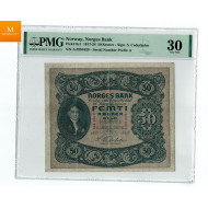 50 kroner1923 A6822713 kvalitet 1/1-, PMG VF25 Sjeldenhet SSS