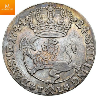 24 skilling 1744 kvalitet 1+ Ex OMG