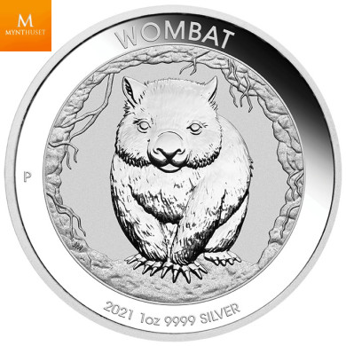 1 oz 2021 Australia Wombat .9999 Sølv mynt i kvalitet BU