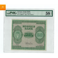 50 krone 1945 A kvalitet 01, PMG AU58 EPQ